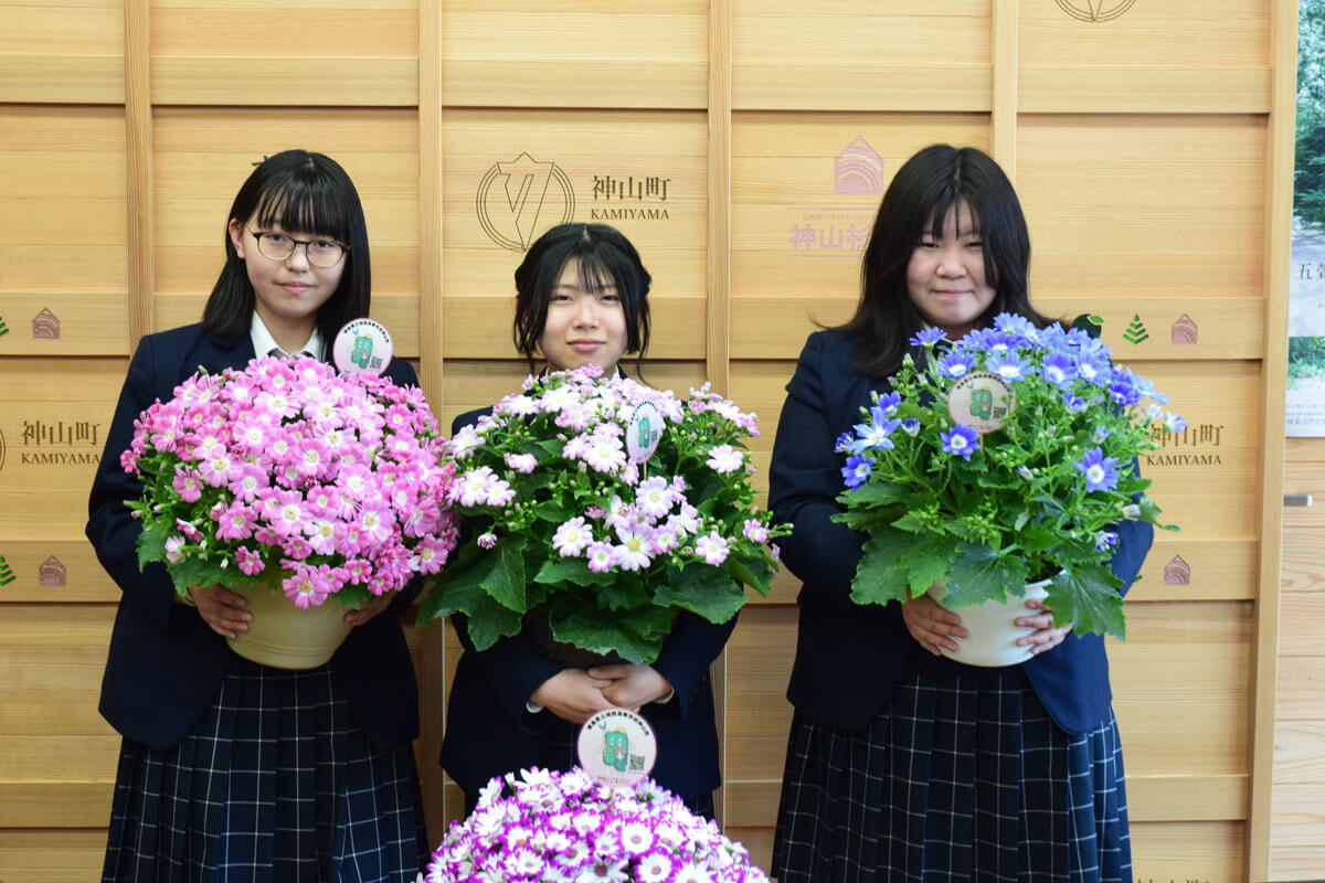 春を届ける、神山校の花